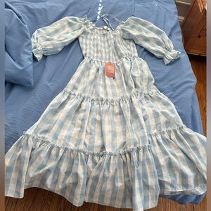 blue smock top dress new with tags. Ivy city size small